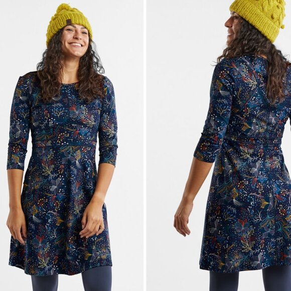 Title Nine Buttah Dream 3/4 Sleeve Dress Flora Fest Outdoor Sporty Size Small - Picture 1 of 15